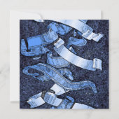 Blue Commitment Ceremony Custom Square Invitations Kaart (Achterkant)