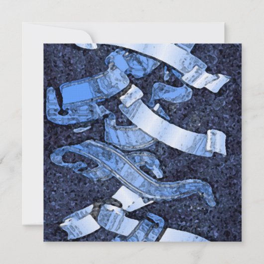 Blue Commitment Ceremony Custom Square Invitations Kaart (Achterkant)