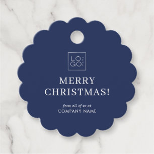 Blue Company Logo Christmas Zakelijk Vakantie Gift Bedankjes Labels