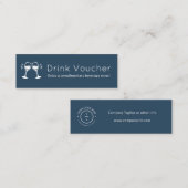 Blue Company Logo Drink Voucher | Zakelijk eveneme Mini Visitekaartje (Voorkant / Achterkant)
