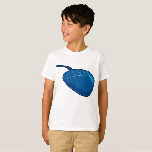 Blue Computer Mouse Boys T-shirt (Voorkant volledig)
