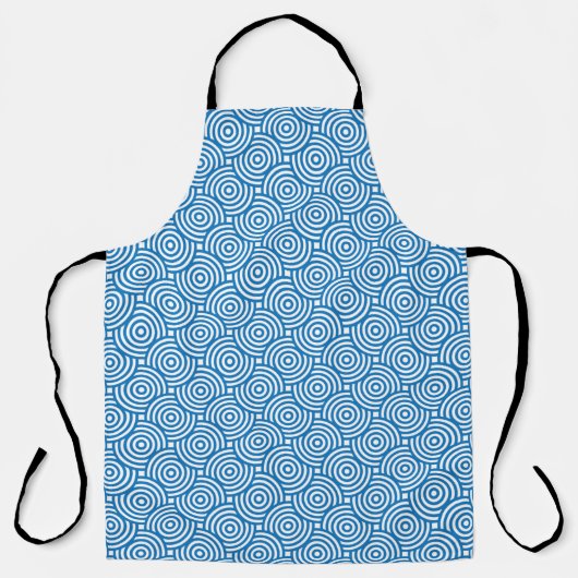 Blue Concentric Circles All-Over Print Schort (Voorkant)