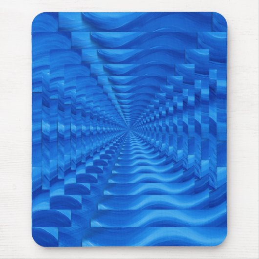 Blue Concentric Squares Mousepad Muismat (Voorkant)