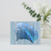 Blue Conch Seashell Art Briefkaart (Staand voorkant)