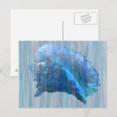 Blue Conch Seashell Art Briefkaart (Voorkant / Achterkant)
