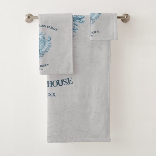 Blue Conch Shell Bad Handdoek (Insitu)