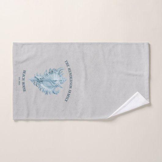 Blue Conch Shell Bad Handdoek (Handdoek)