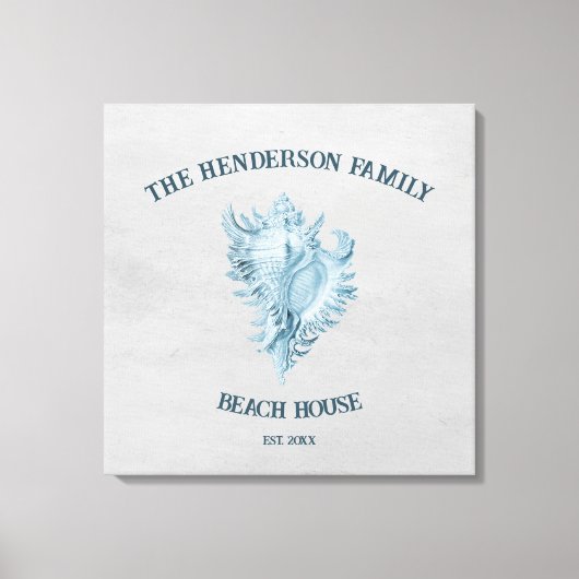 Blue Conch Shell Canvas Afdruk (Voorkant)