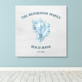 Blue Conch Shell Canvas Afdruk
