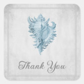 Blue Conch Shell Dank u Stickers (Voorkant)