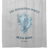 Blue Conch Shell Douchegordijn (Voorkant)