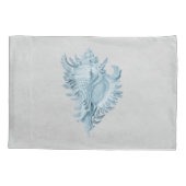 Blue Conch Shell Kussensloop (Achterkant)