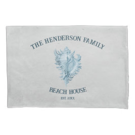 Blue Conch Shell Kussensloop