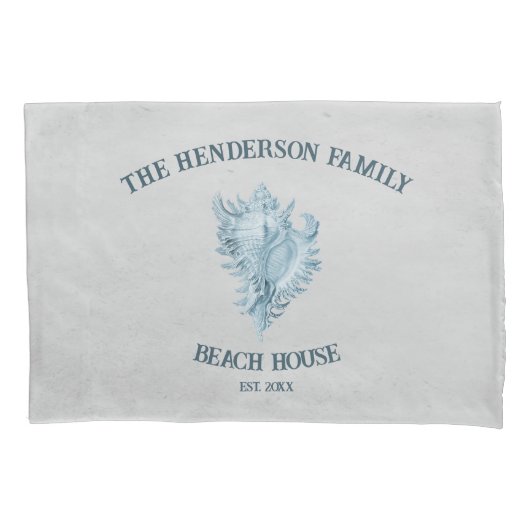 Blue Conch Shell Kussensloop (Voorkant)