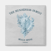 Blue Conch Shell Magneet (Voorkant)