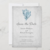 Blue Conch Shell Save the Date Uitnodiging (Voorkant)