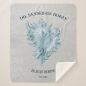 Blue Conch Shell Sherpa Deken (Voorkant)