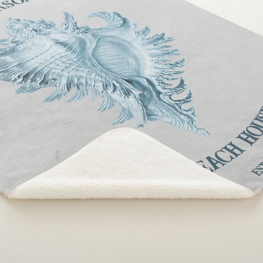 Blue Conch Shell Sherpa Deken (3/4)