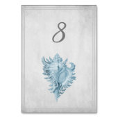 Blue Conch Shell Table Number Kaart (Achterkant)