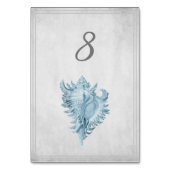 Blue Conch Shell Table Number Kaart (Voorkant)