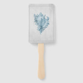 Blue Conch Shell Wedding Hand Fans Handwaaier (Achterkant)