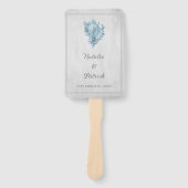 Blue Conch Shell Wedding Hand Fans Handwaaier (Voorkant)
