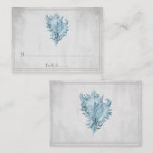 Blue Conch Shell Wedding Place Cards Plaatskaartje (Voorkant / Achterkant)