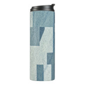 "Blue Concrete" aangepaste monogram tumbler Thermosbeker (Gedraaid links)