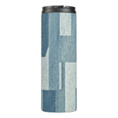 "Blue Concrete" aangepaste monogram tumbler Thermosbeker (Achterkant)