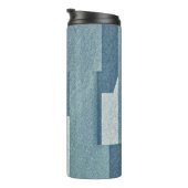 "Blue Concrete" aangepaste monogram tumbler Thermosbeker (Geroteerd rechts)