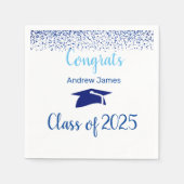 blue confetti 2025 afstuderen - Gefeliciteerd Servet (Voorkant)