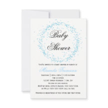 Blue Confetti - 3x5 Baby shower Uitnodiging