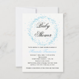 Blue Confetti - 3x5 Baby shower Uitnodiging