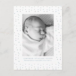 Blue Confetti Baby Birth Announcement Postcard Briefkaart