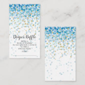 Blue Confetti Baby shower Luier Raffle Ticket Informatiekaartje (Voorkant / Achterkant)