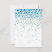 Blue Confetti Baby shower Luier Raffle Ticket Kaart (Achterkant)