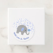 Blue Confetti Elephant Baby Jongensdouche Dank je Bedankjes Labels (In situ)