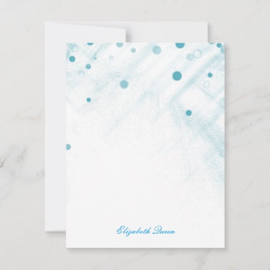 Blue Confetti Glitter Stippen Invitation Stationer Kaart (Voorkant)