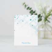 Blue Confetti Glitter Stippen Invitation Stationer Kaart (Staand voorkant)