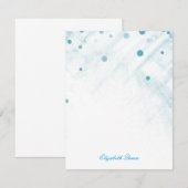 Blue Confetti Glitter Stippen Invitation Stationer Kaart (Voorkant / Achterkant)