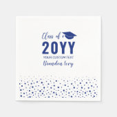 Blue Confetti Klasse van het Jaar Afstudeerfeest Servet (Voorkant)