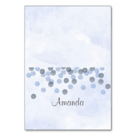 Blue Confetti Waterverf Place Card Kaart