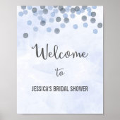 Blue Confetti Welcome Poster Print (Voorkant)