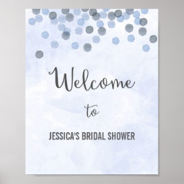 Blue Confetti Welcome Poster Print