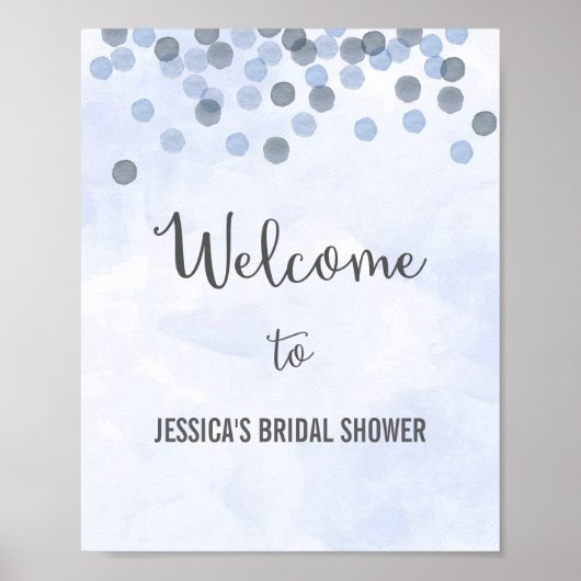 Blue Confetti Welcome Poster Print (Voorkant)