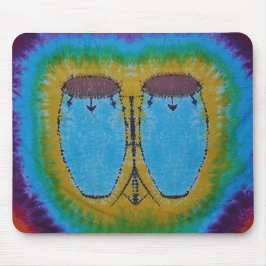 Blue Conga Drums Tie Dye Muismat (Voorkant)