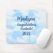 Blue Congrates Afstuderen - Aangepaste naam en jaa Muismat (Met muis)