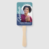 Blue Congrats Afstudeerder 2 Foto's Arch Bold Scri Handwaaier (Achterkant)