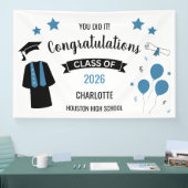 Blue Congratulations Graduation Spandoek (Beurs)