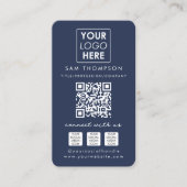 Blue Connect met ons Social Media QR Code Logo Visitekaartje (Voorkant)